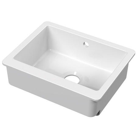 Nuie Butler 595 x 460mm Fireclay Overmount Kitchen Sink