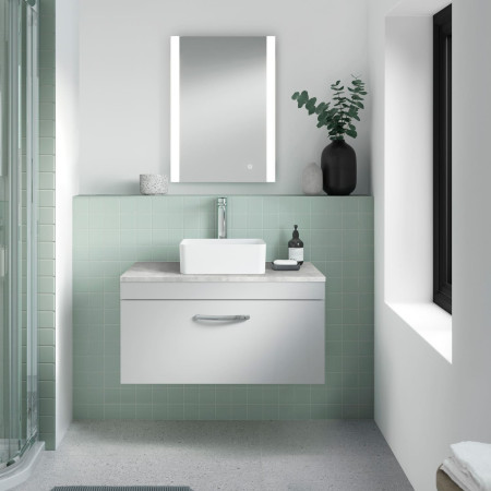 LQ601 Nuie Castor Ambient LED 700 x 500mm Touch Sensor Mirror with Vanity Unit