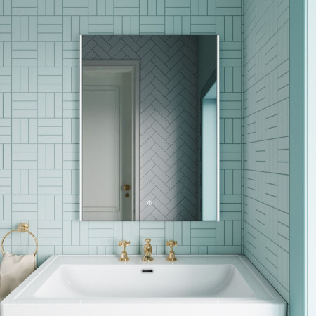 LQ604 Nuie Cepheus Ambient LED 800 x 600mm Touch Sensor Mirror Bathroom Setting