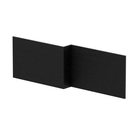 Nuie Charcoal Black 1700mm L Shaped Shower Bath Front Panel