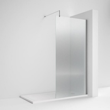 WRFL18510 Nuie Chrome 1000mm Fluted Wetroom Screen