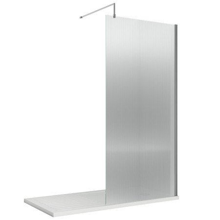 Nuie Chrome 1000mm Fluted Wetroom Screen