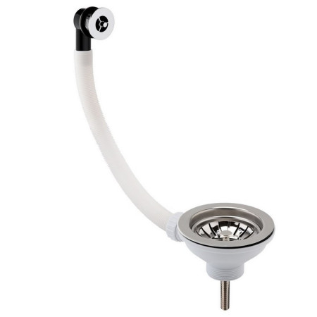 Nuie Chrome Basket Strainer Kitchen Waste with Round Overflow