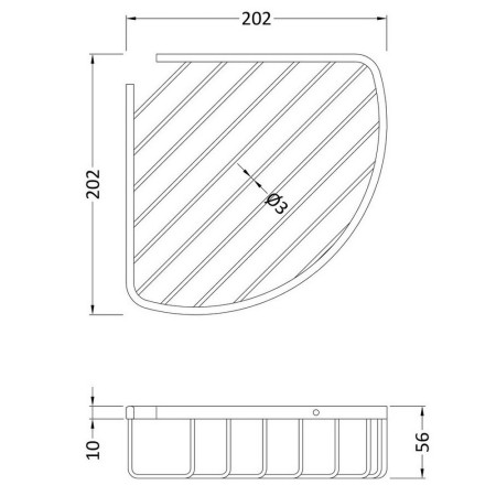 LL306 Nuie Chrome Deep Corner Shower Basket (2)