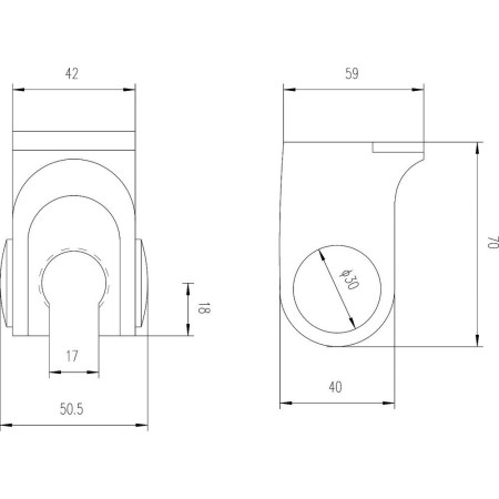 A376 Nuie Chrome Wall Bracket Line Drawing