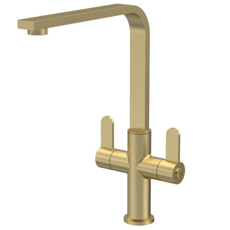 Nuie Churni Mono Dual Lever Kitchen Tap in Brushed Brass