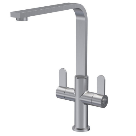 Nuie Churni Mono Dual Lever Kitchen Tap in Brushed Nickel