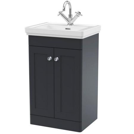Nuie Classique 500mm Satin Anthracite Floorstanding 1TH Vanity Unit