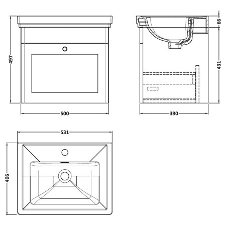 CLC1491A Nuie Classique 500mm Satin Anthracite Wall Hung 1TH Vanity Unit (2)
