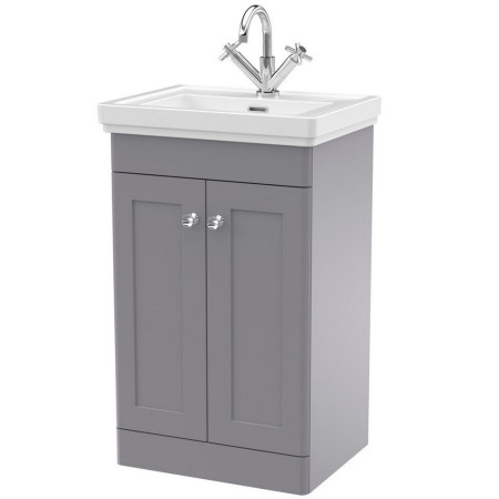 Nuie Classique 500mm Satin Grey Floorstanding 1TH Vanity Unit