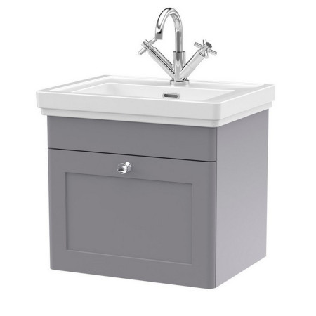 Nuie Classique 500mm Satin Grey Wall Hung 1TH Vanity Unit
