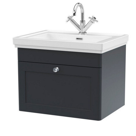 CLC1494A Nuie Classique 600mm Satin Anthracite Wall Hung 1TH Vanity Unit (1)
