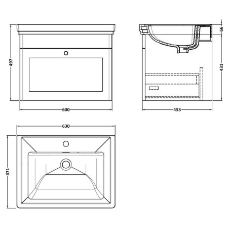 CLC1494A Nuie Classique 600mm Satin Anthracite Wall Hung 1TH Vanity Unit (2)