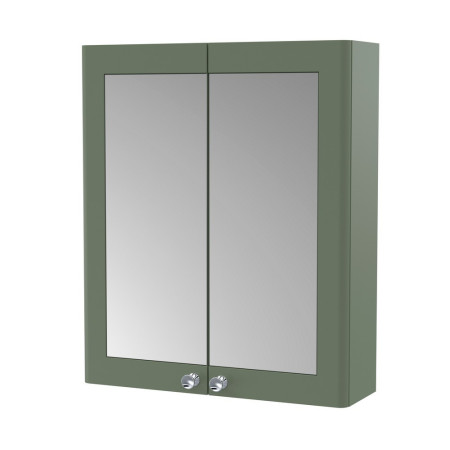 Nuie Classique 600mm Satin Green Two Door Mirror Cabinet