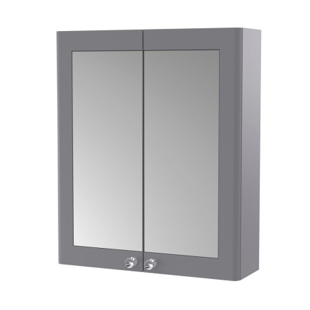 Nuie Classique 600mm Satin Grey Two Door Mirror Cabinet