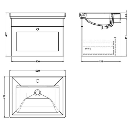 CLC294A Nuie Classique 600mm Satin Grey Wall Hung 1TH Vanity Unit (2)