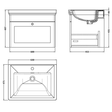 CLC194A Nuie Classique 600mm Satin White Wall Hung 1TH Vanity Unit (2)
