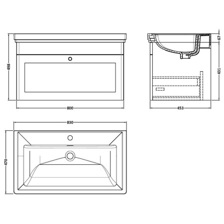 CLC896A Nuie Classique 800mm Satin Green Wall Hung 1TH Vanity Unit (2)