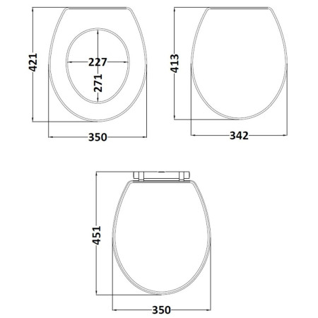 CLA1499 Nuie Classique Soft Close Satin Anthracite Wooden Toilet Seat (2)