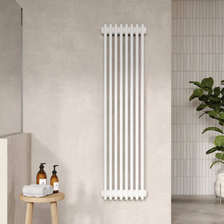 HX309 Nuie Colosseum Triple Panel Gloss White 1500 x 368mm Vertical Radiator Lifestyle