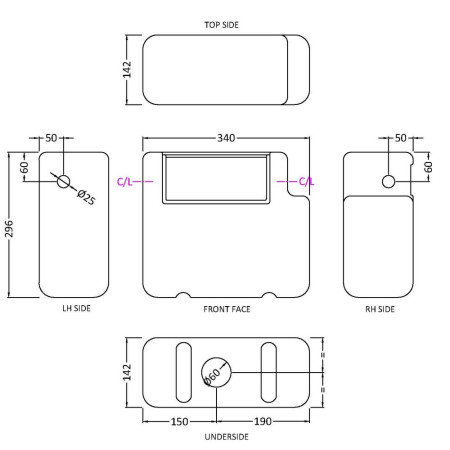XTY008 Nuie Concealed Universal Dual Flush Cistern with Button (2)