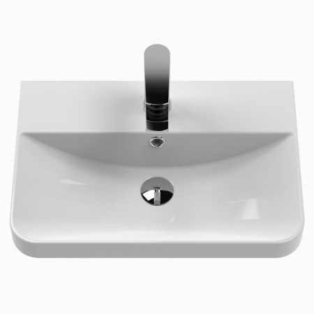 COR1404 Nuie Core 500mm Satin Anthracite Freestanding Vanity Unit With Basin Close Up of Basin Design