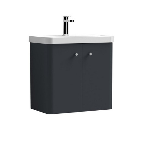 Nuie Core 600mm Satin Anthracite Wall Hung Unit With Basin