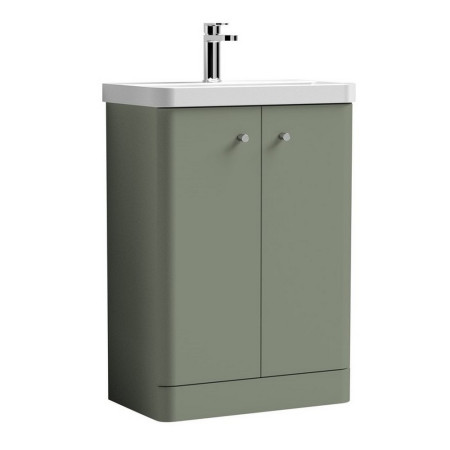 COR806 Nuie Core 600mm Satin Green Freestanding Vanity Unit With Basin (1)