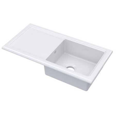 CT11TF1010 Nuie Countertop 1010 x 525mm White Fireclay Kitchen Sink (1)