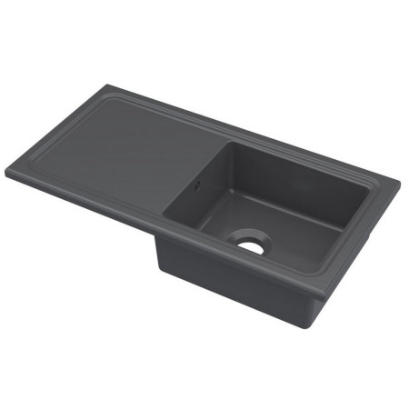 CT41TF1010 Nuie Countertop Matt Black 1010 x 525mm Fireclay Kitchen Sink