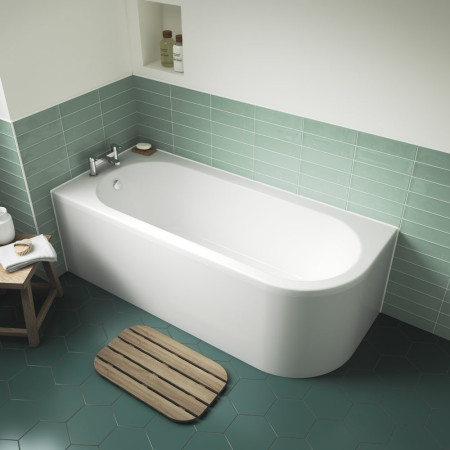 BSG005L Nuie Crescent Left Handed 1700 x 725mm Back to Wall Corner Bath Lifestyle