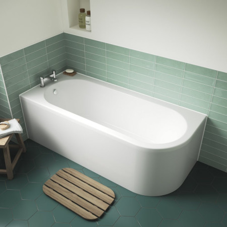 NBH209L Nuie Crescent Left Handed Curved Corner 1700 x 725mm Bath Lifestyle