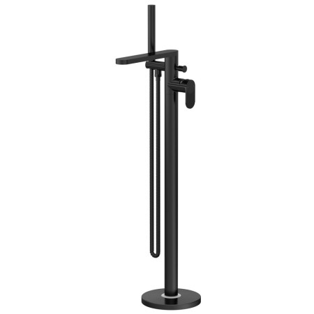 Nuie Cyprus Fluted Black Freestanding Bath Shower Mixer