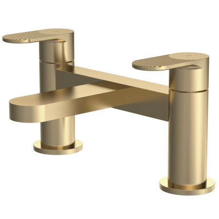 Nuie Cyprus Fluted Brushed Brass Bath Filler