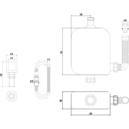 EA383 Nuie Deck Mounted Shower Kit with Hose (2)