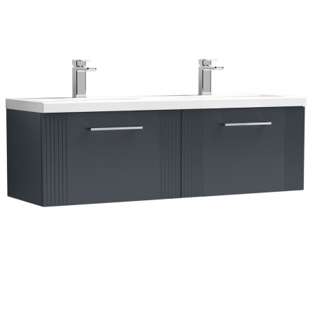 DPF1494F Nuie Deco 1200mm Anthracite 2-Drawer Wall Hung Unit With Twin Basin (1)