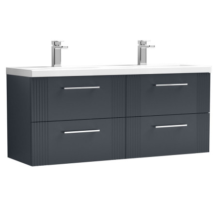 DPF1493F Nuie Deco 1200mm Anthracite 4-Drawer Wall Hung Unit With Twin Basin (1)
