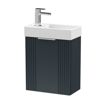 Nuie Deco 400mm Anthracite Compact Wall Hung Vanity Unit with Basin