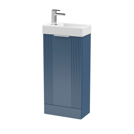 Nuie Deco 400mm Blue Compact Freestanding Vanity Unit with Basin
