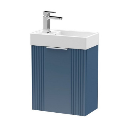 Nuie Deco 400mm Blue Compact Wall Hung Vanity Unit with Basin