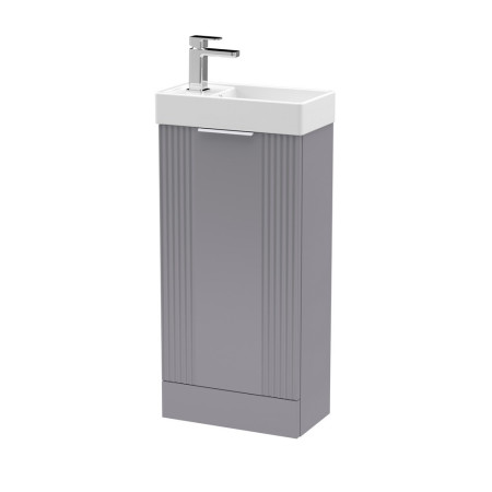 Nuie Deco 400mm Grey Compact Freestanding Vanity Unit with Basin