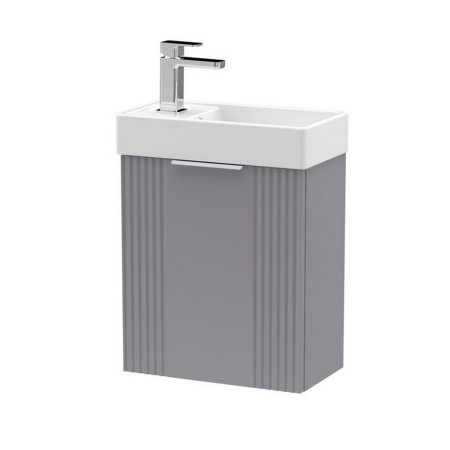 Nuie Deco 400mm Grey Compact Wall Hung Vanity Unit with Basin