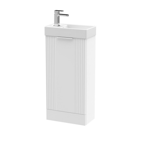 Nuie Deco 400mm White Compact Freestanding Vanity Unit with Basin