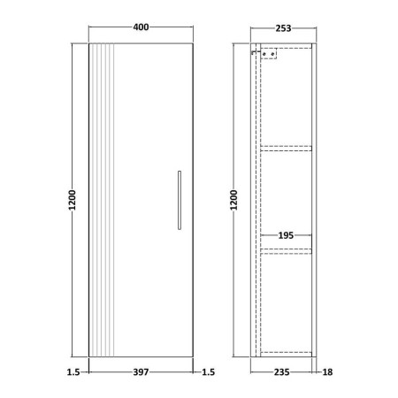 FLT162 Nuie Deco 400mm White Wall Hung Tall Unit (2)