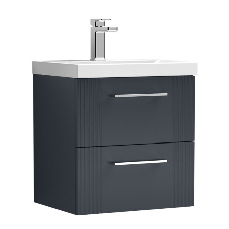 DPF1492 Nuie Deco 500mm Anthracite 2 Drawer Wall Hung Unit With Basin (1)