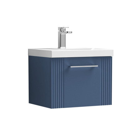 DPF391 Nuie Deco 500mm Blue 1 Drawer Wall Hung Unit With Basin (1)