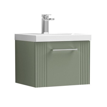 DPF891 Nuie Deco 500mm Green 1 Drawer Wall Hung Unit With Basin (1)