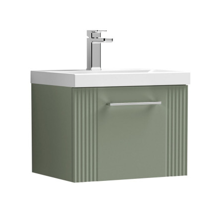 Nuie Deco 500mm Green 1 Drawer Wall Hung Unit With Basin