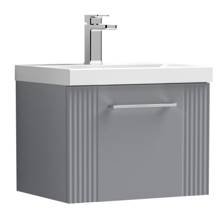 Nuie Deco 500mm Grey 1 Drawer Wall Hung Unit With Basin