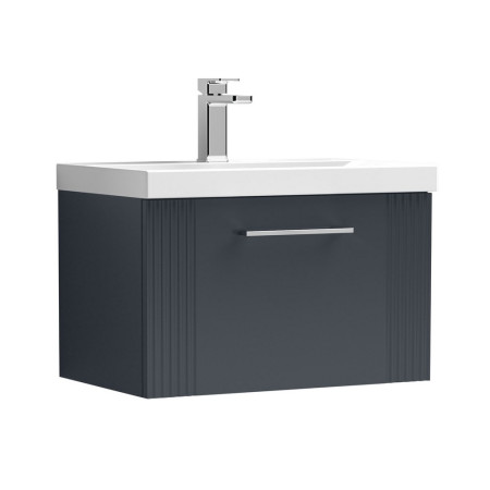 DPF1494 Nuie Deco 600mm Anthracite 1 Drawer Wall Hung Unit With Basin (1)